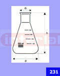 Erlenmeyer Flasks, Narrow neck with graduation