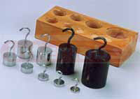 MASS SET CYLINDRICAL, WITH HOOK, SET OF NINE